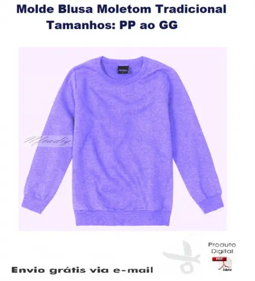 Molde Blusa Moletom Tradicional #239