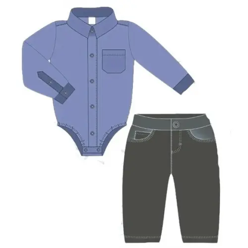 Molde Body Camisa + Calça Jeans Bebê P ao Gg