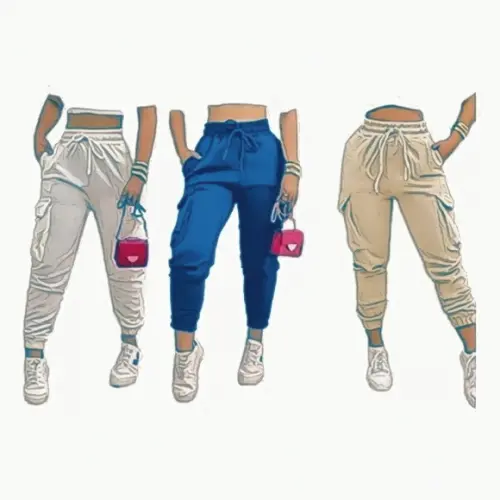 Molde Calça Cargo Jogger Fem Bolso Lateral P ao Gg