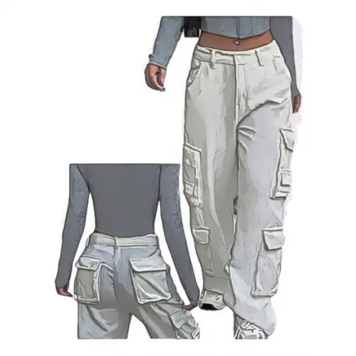 Molde Calça Cargo Fem 4 Bolsos Pantalona P ao Xxg