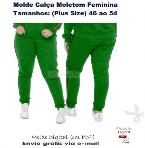 Molde Calça Moletom Feminina (Plus Size) #302