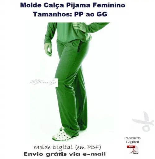 Molde Calça Pijama Feminino (PP ao GG) #307