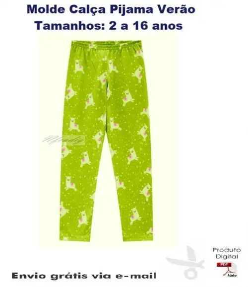 Molde Calça Pijama Verão 2 a 16 anos #197