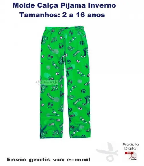 Molde Calça Pijama Inverno 2 a 16 anos #196