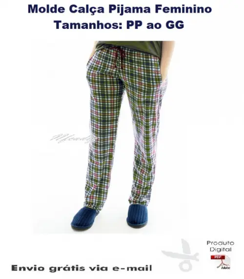 Molde Calça Pijama Feminino PP ao GG #192