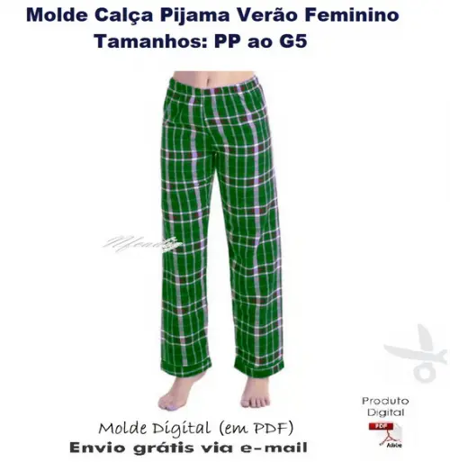 Molde Calça Pijama Verão Feminino #298