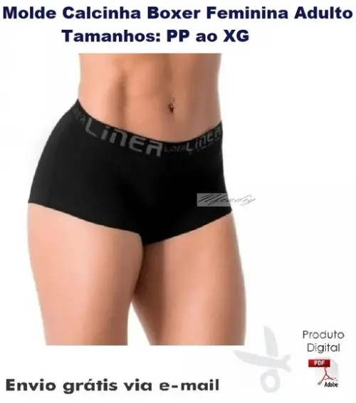 Molde Calcinha Boxer Feminina Adulto ref 41