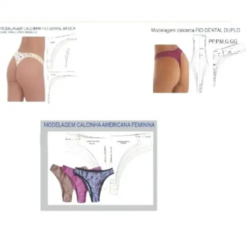 Molde Calcinha Tanga, Fio Dental e Fio Duplo em pdf