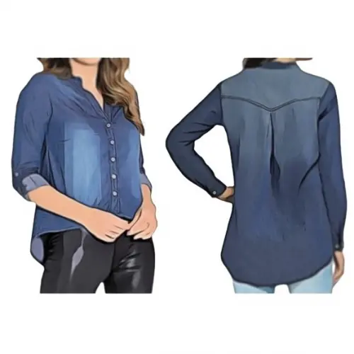Molde Camisa Feminina Jeans Pp ao Xg #322