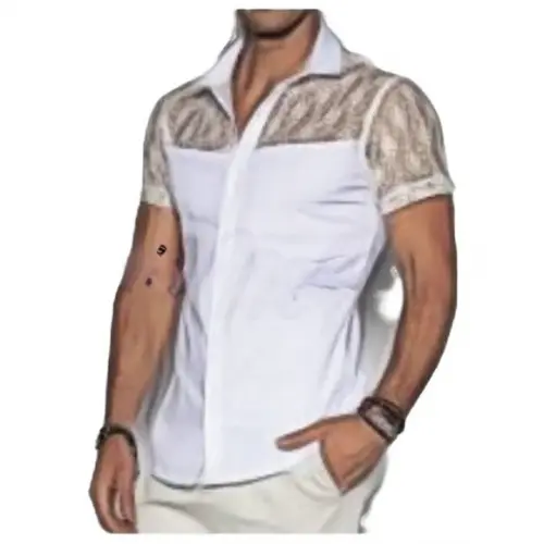 Molde Camisa Masculina com Renda P ao Xxg #144