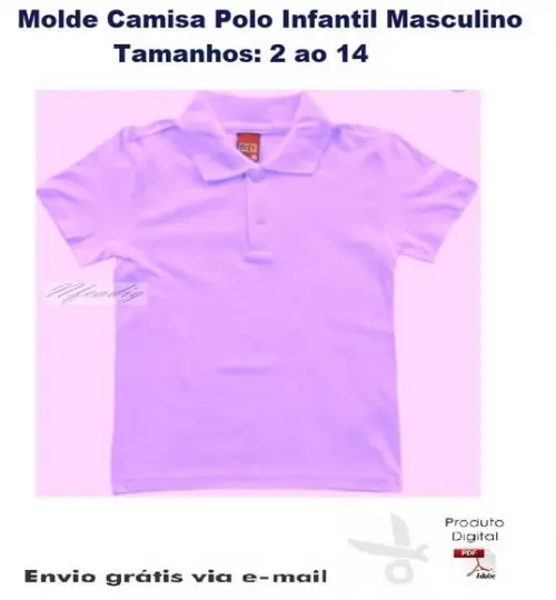 Molde Camisa Polo Infantil Masculino 2 ao 14 #211