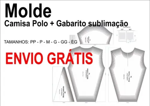Molde Camisa Polo com Recorte Especial