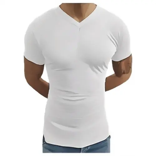 Molde Camiseta Long Line Slim Fit Gola V P ao Xg