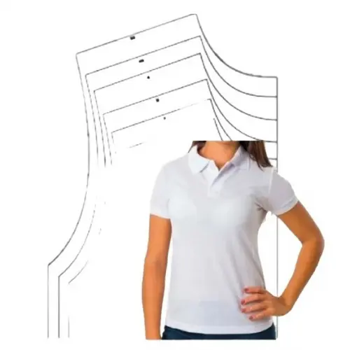 Molde Camiseta Polo Feminina em pdf