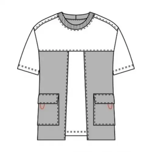 Molde Camiseta Oversized com Recortes e Bolso Cargo
