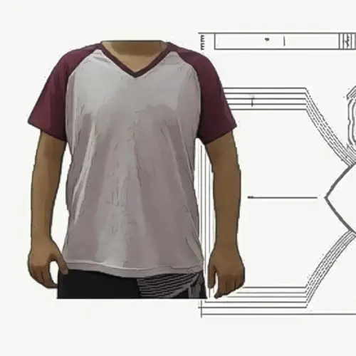Molde Camiseta Raglan Gola V Masculina Pp ao Xg
