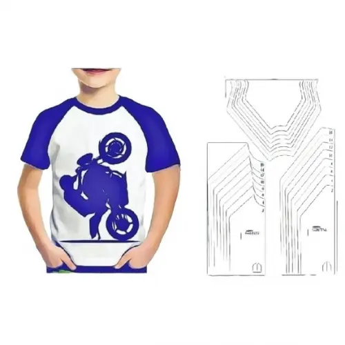 Molde Camiseta Raglan Infantil Manga Curta Por E-mail