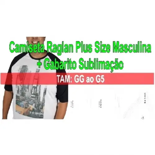 Molde Camiseta Raglan Tradicional Plus Size