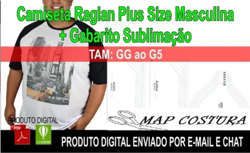 Molde Camiseta Raglan/ Tradicional Plus Size