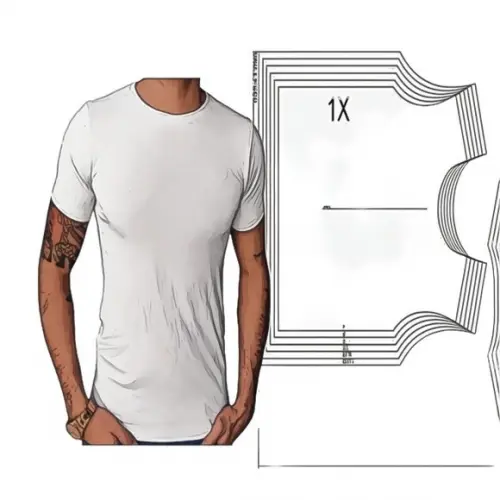 Molde Camiseta Trad Masc Slim Pp ao Xxg