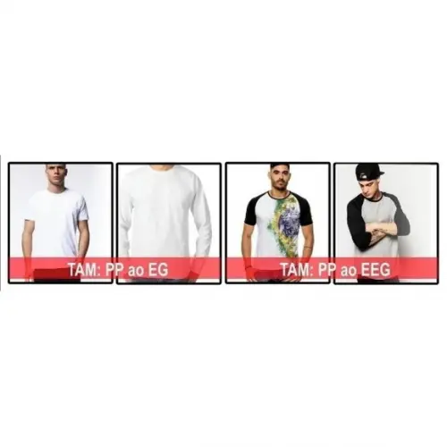 Molde Camiseta Tradicional e Raglan M. Curta e Longa