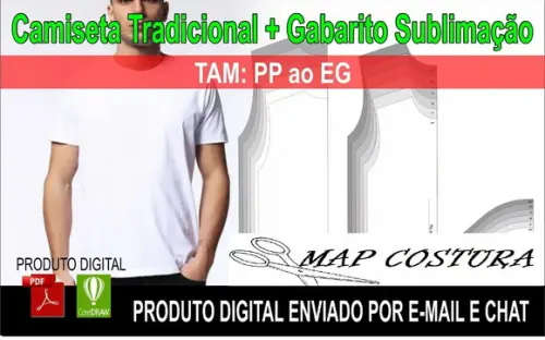 Molde Camiseta Tradicional + Gab. Sublimação