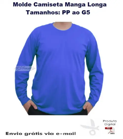 Molde Camiseta Tradicional Manga Longa #226