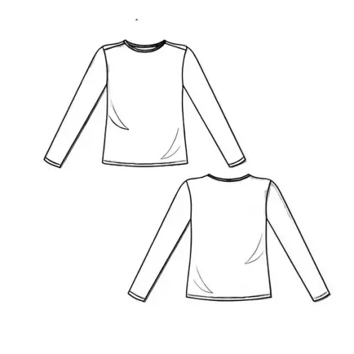 Molde Camiseta Tradicional Manga Longa Envio P E-mail