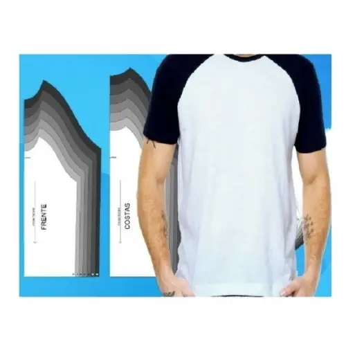 Molde Camiseta Tshirt Raglan Masculina