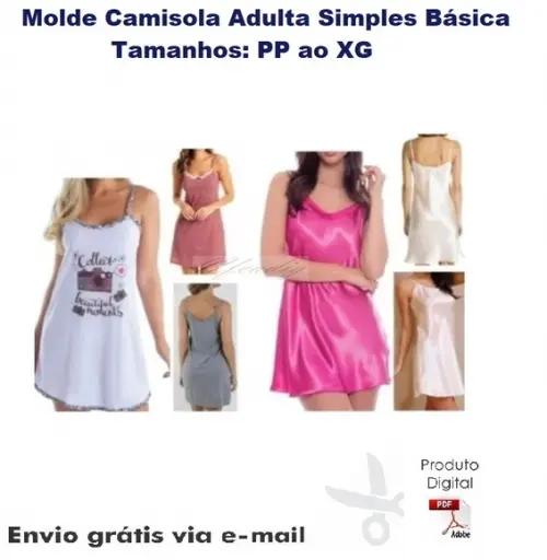 Molde Camisola Adulta Simples Básica ref 97
