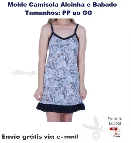 Molde Camisola Alcinha e Babado #100