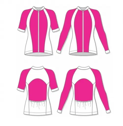 Molde Ciclista Feminina Raglan com Zíper (pp ao Eg)