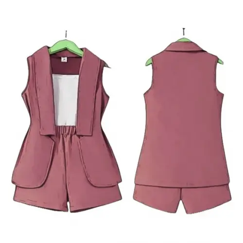 Molde Colete e Short Infantil Menina 2 a 14