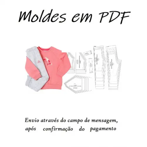 Molde Conjunto Agasalho Moletom Raglan Infantil