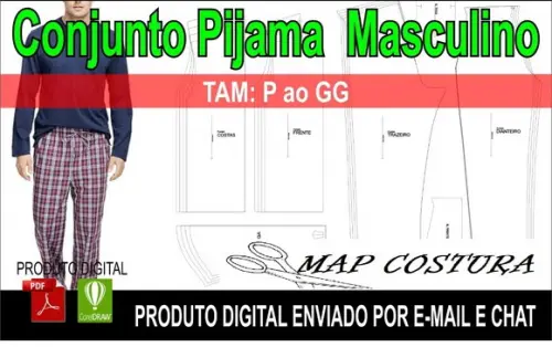 Molde Conjunto Pijama Tradicional Masculino