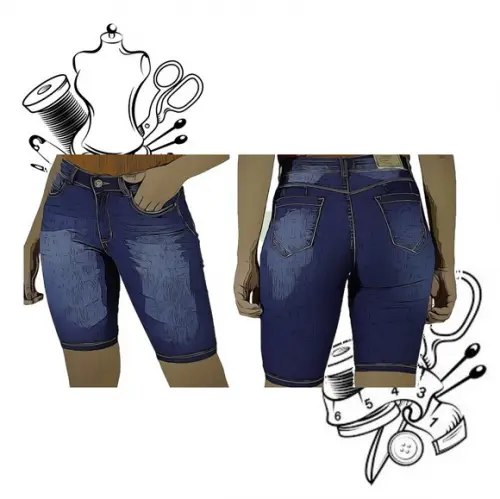 Molde Costura de Bermuda Jeans Feminina 34 ao 44 #70