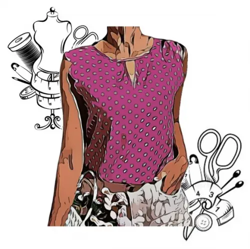 Molde Costura de Blusa Fem Manga Abaulada Pp ao Gg #74