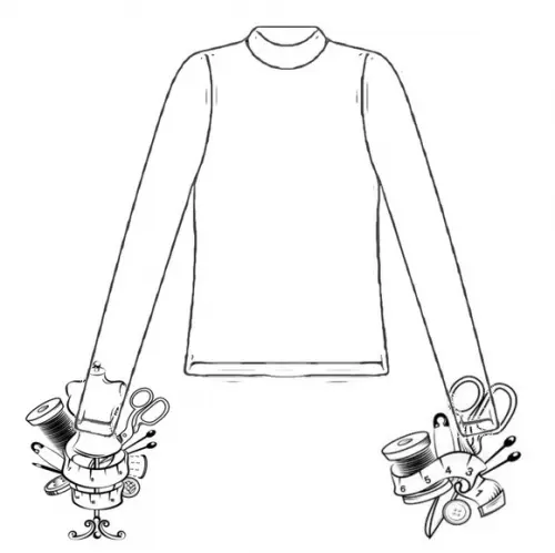 Molde Costura de Blusa Gola Alta m Longa Pp ao Gg #71