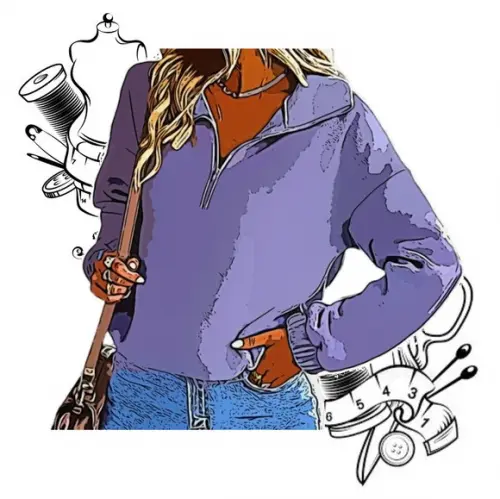 Molde Costura de Blusa Feminina Gola Zíper do P ao Xxg #222