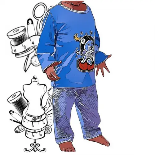 Molde Costura de Conjunto Pijama Bebê Inverno Rn-1 Ano #341