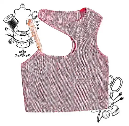 Molde Costura de Cropped Adulto Assimetrico Pp ao Xg #95