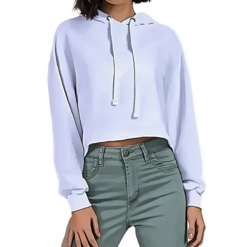Molde Cropped Manga Longa com Capuz Moletom P ao Gg