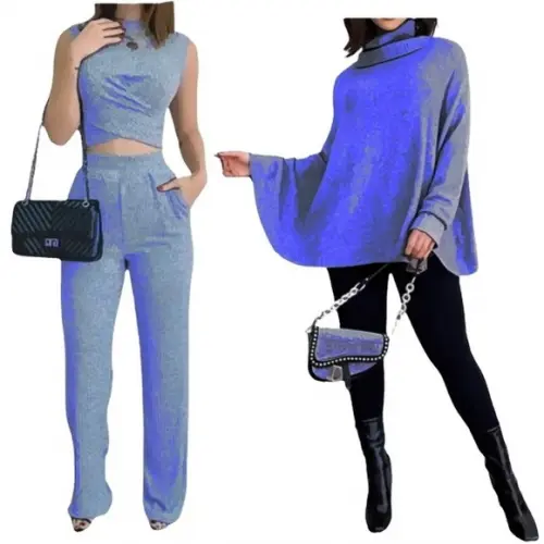 Molde Cropped, Calça e Poncho Feminino Adulto P ao Gg