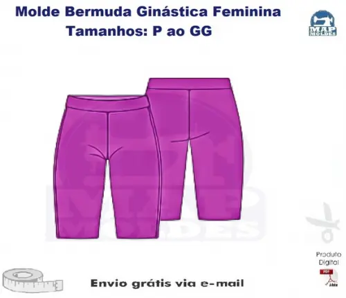 Molde de Bermuda Ginástica Feminina em PDF P ao GG