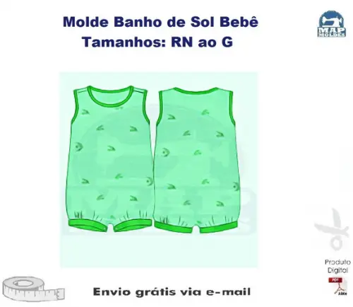 Molde de Banho de Sol Bebê RN ao G em PDF