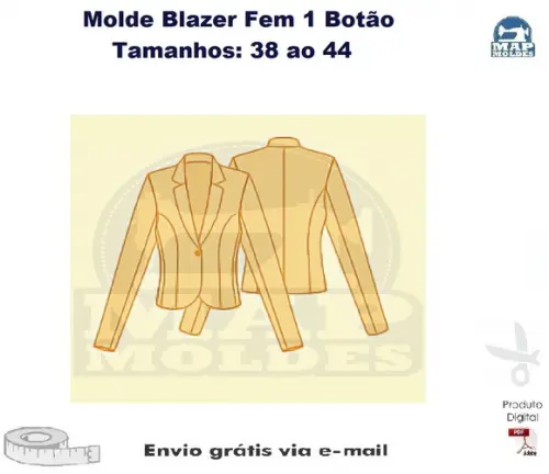 Molde de Blazer Fem 1 Botão em PDF