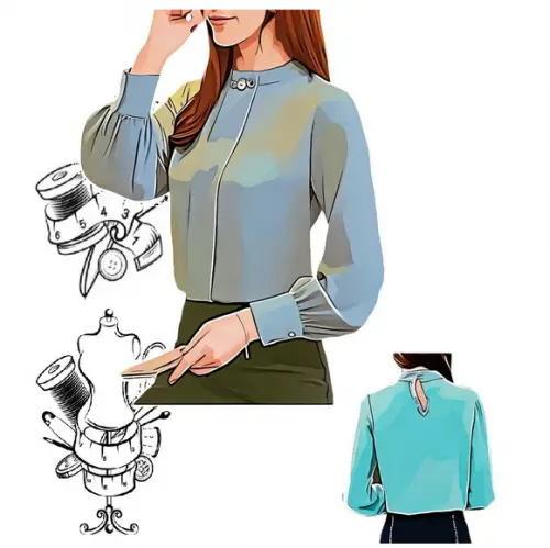 Molde de Blusa Camisa Manga Longa Feminina do P ao Xxg #452