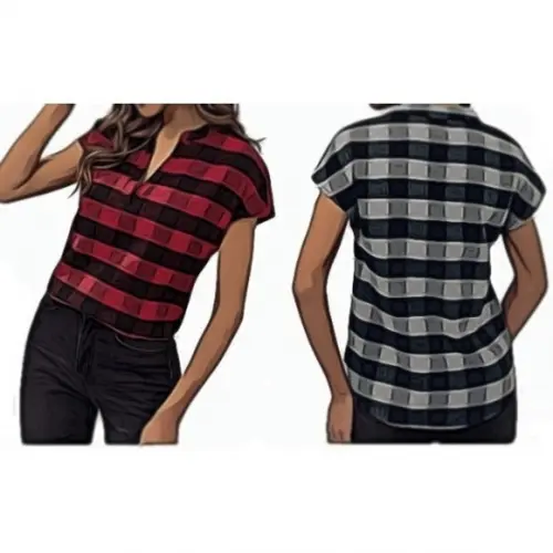 Molde de Blusa Casual Gola V P ao Xxg #253