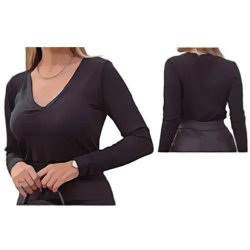 Molde de Blusa Casual Gola V m Longa P ao Xxg #281
