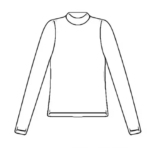 Molde de Blusa Fem Gola Alta Manga Longa P ao Gg #82